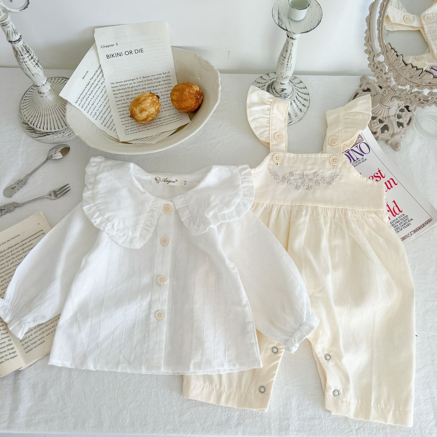 Baby Girl Cotton Suspender Romper