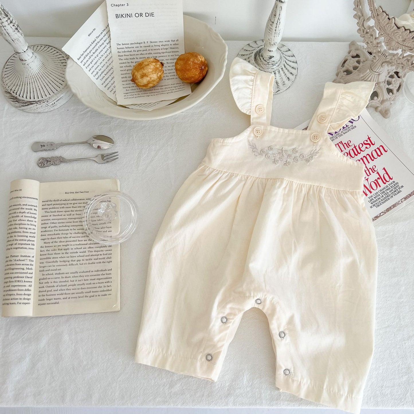 Baby Girl Cotton Suspender Romper