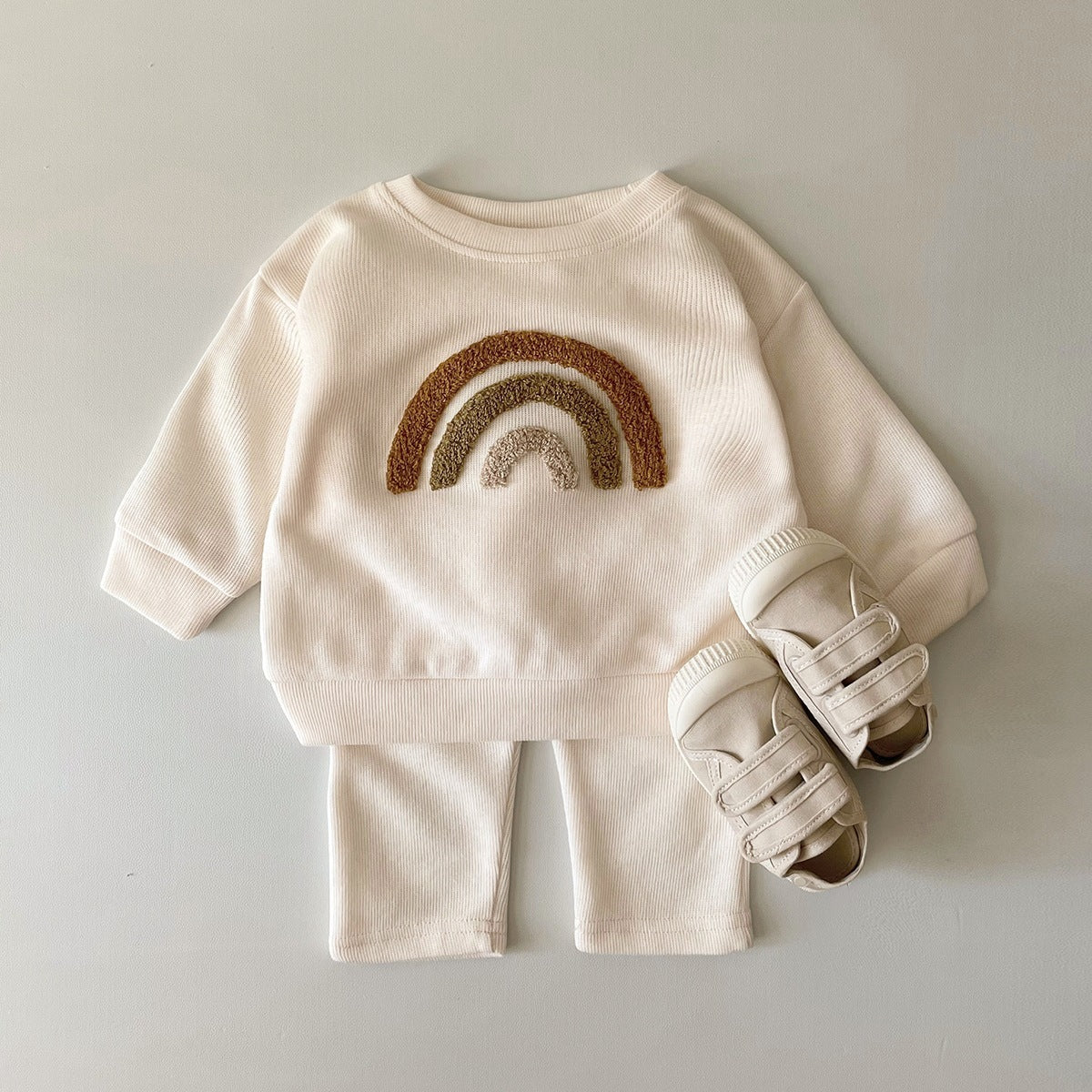 Alphabet Embroidery Baby Two-Piece Set (Blouse & Pants)