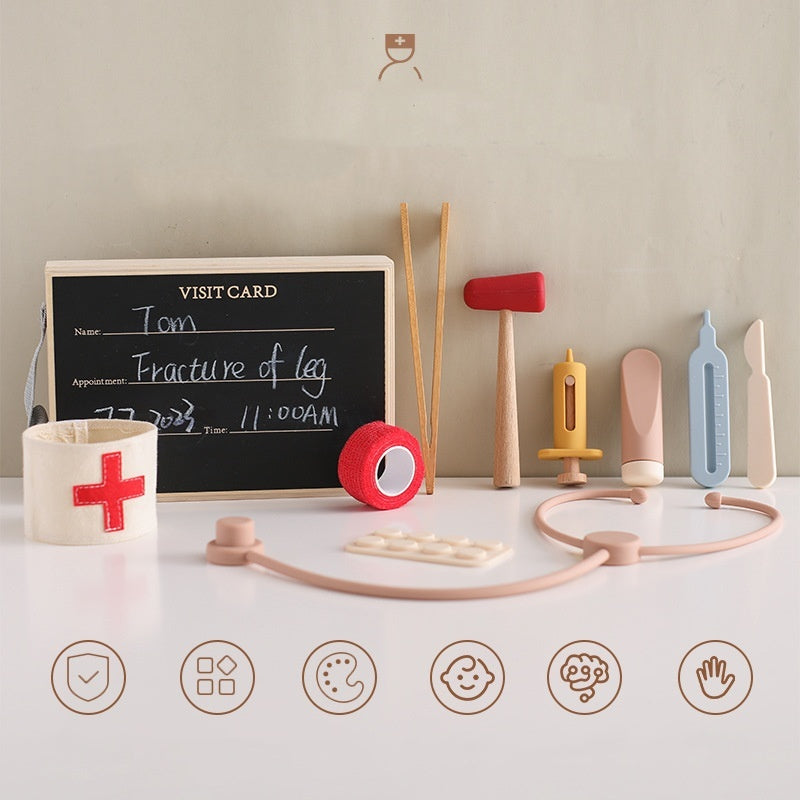 Kids Wooden Doctor Play Set with Stethoscope