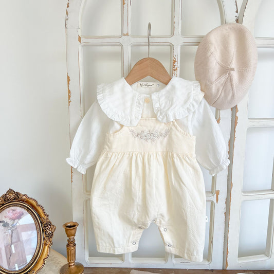 Baby Girl Cotton Suspender Romper