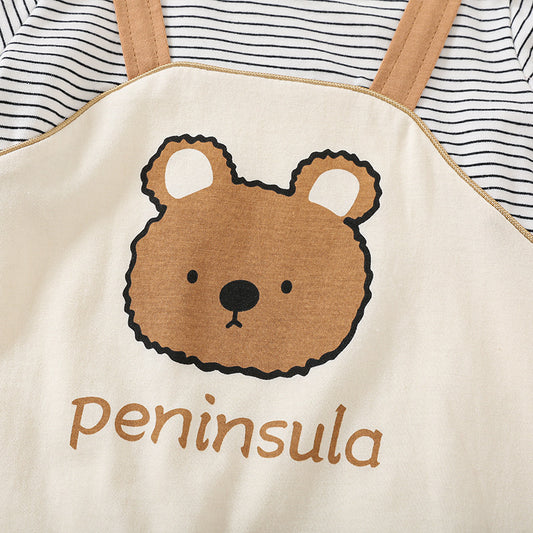 Cartoon Bear Baby Short Sleeve Romper