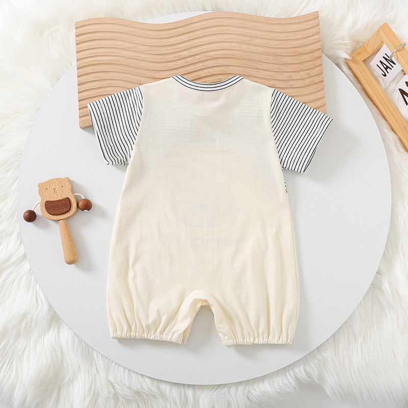 Cartoon Bear Baby Short Sleeve Romper