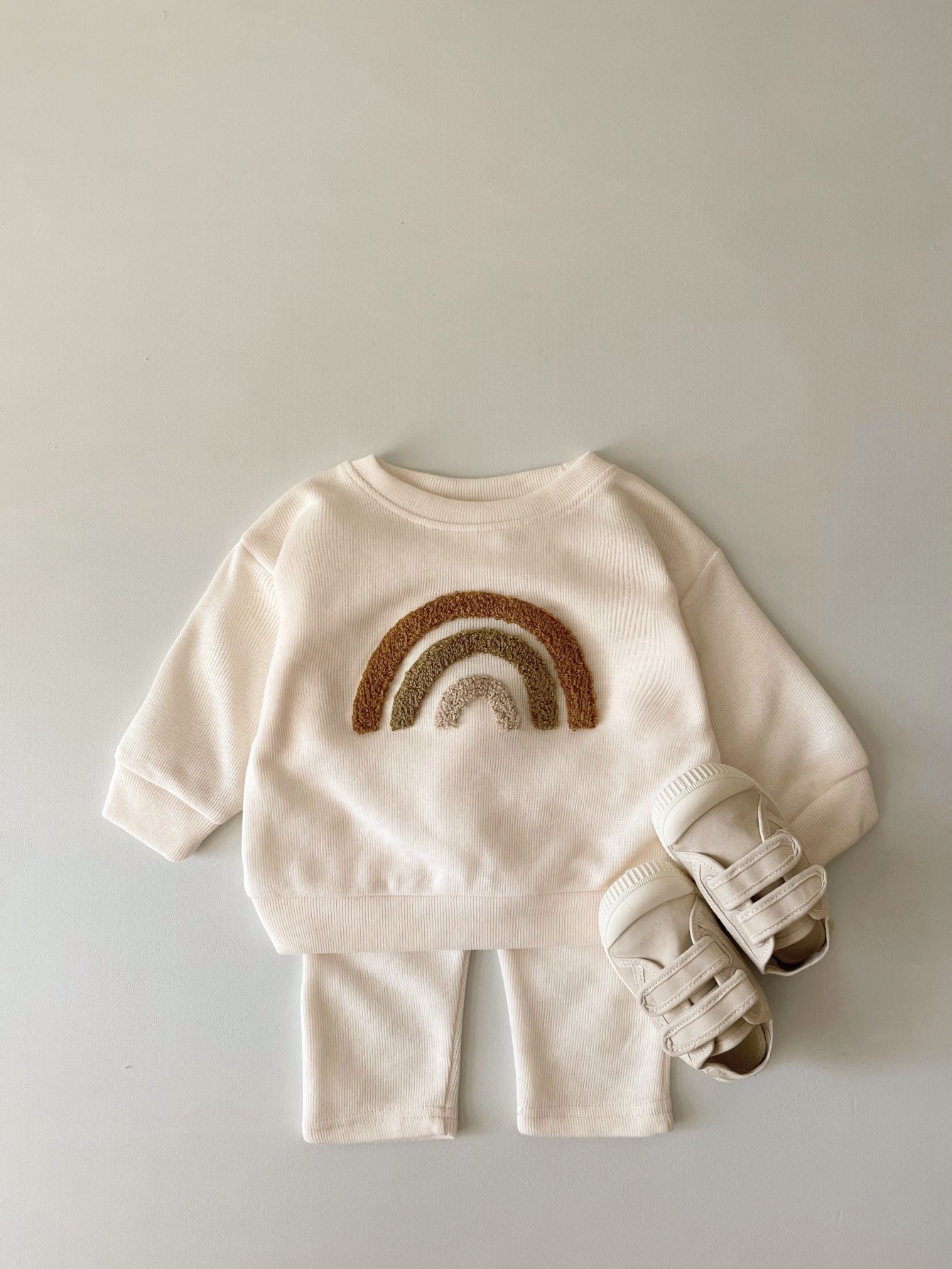 Alphabet Embroidery Baby Two-Piece Set (Blouse & Pants)