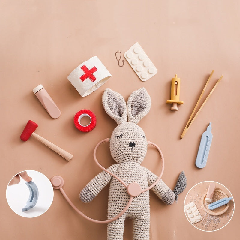 Kids Wooden Doctor Play Set with Stethoscope
