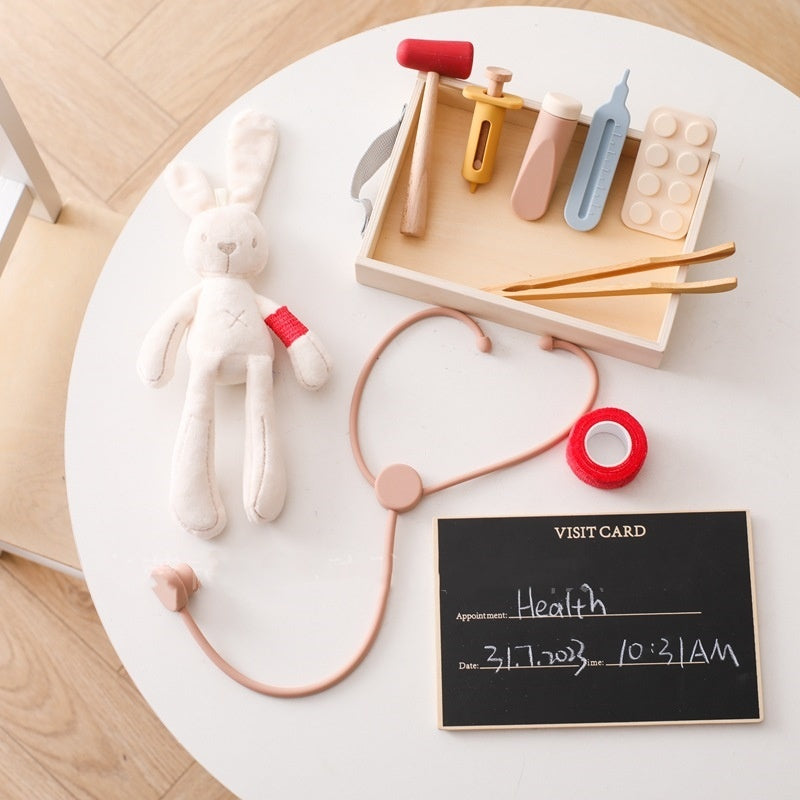 Kids Wooden Doctor Play Set with Stethoscope