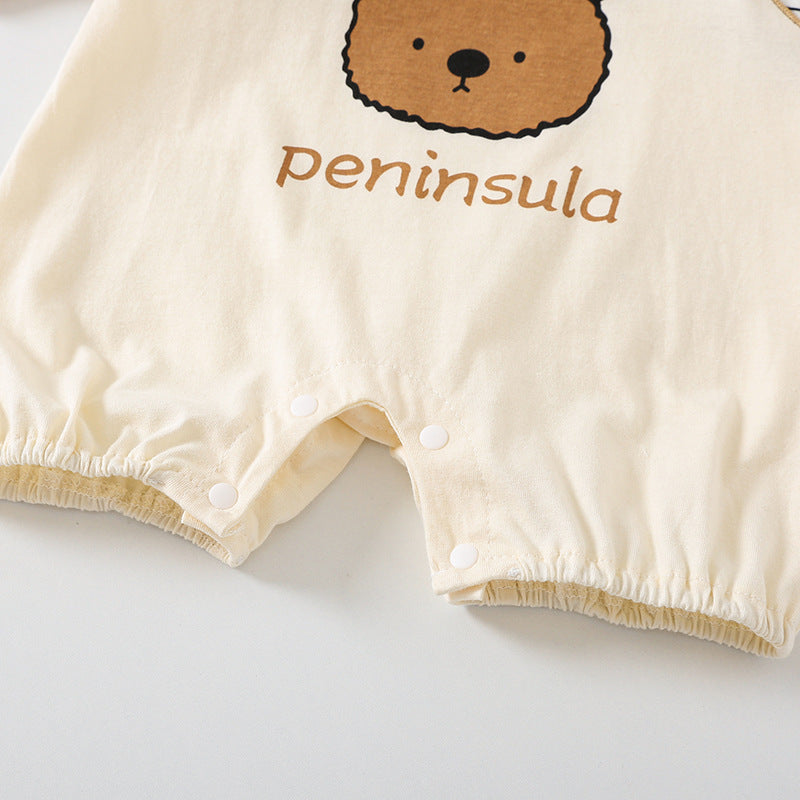 Cartoon Bear Baby Short Sleeve Romper