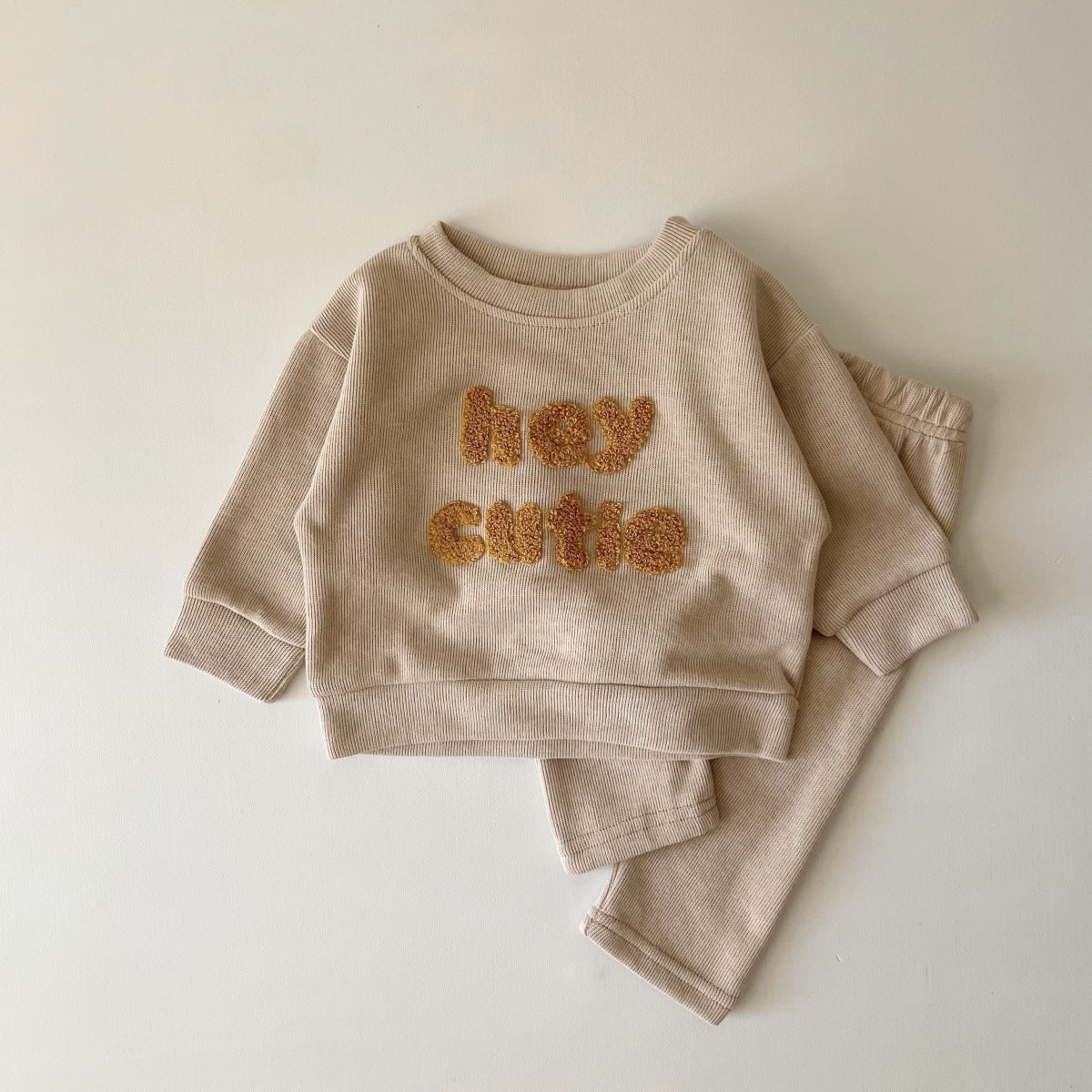 Alphabet Embroidery Baby Two-Piece Set (Blouse & Pants)