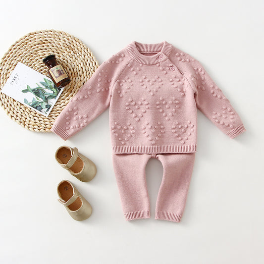 Knitted Love Baby Girl Sweater & Pants Set
