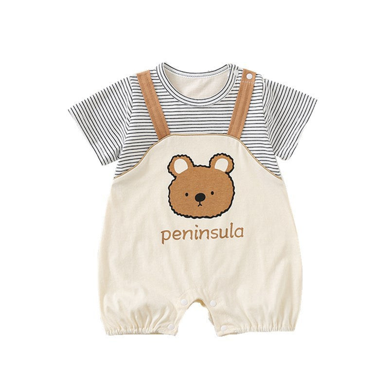 Cartoon Bear Baby Short Sleeve Romper