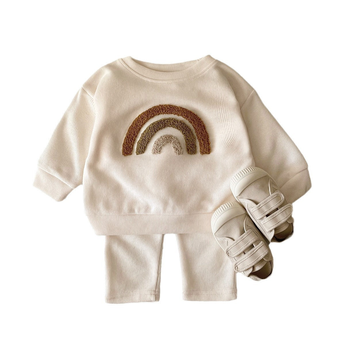 Alphabet Embroidery Baby Two-Piece Set (Blouse & Pants)