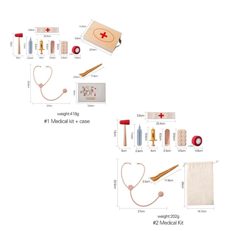 Kids Wooden Doctor Play Set with Stethoscope