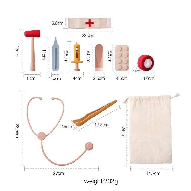 Kids Wooden Doctor Play Set with Stethoscope
