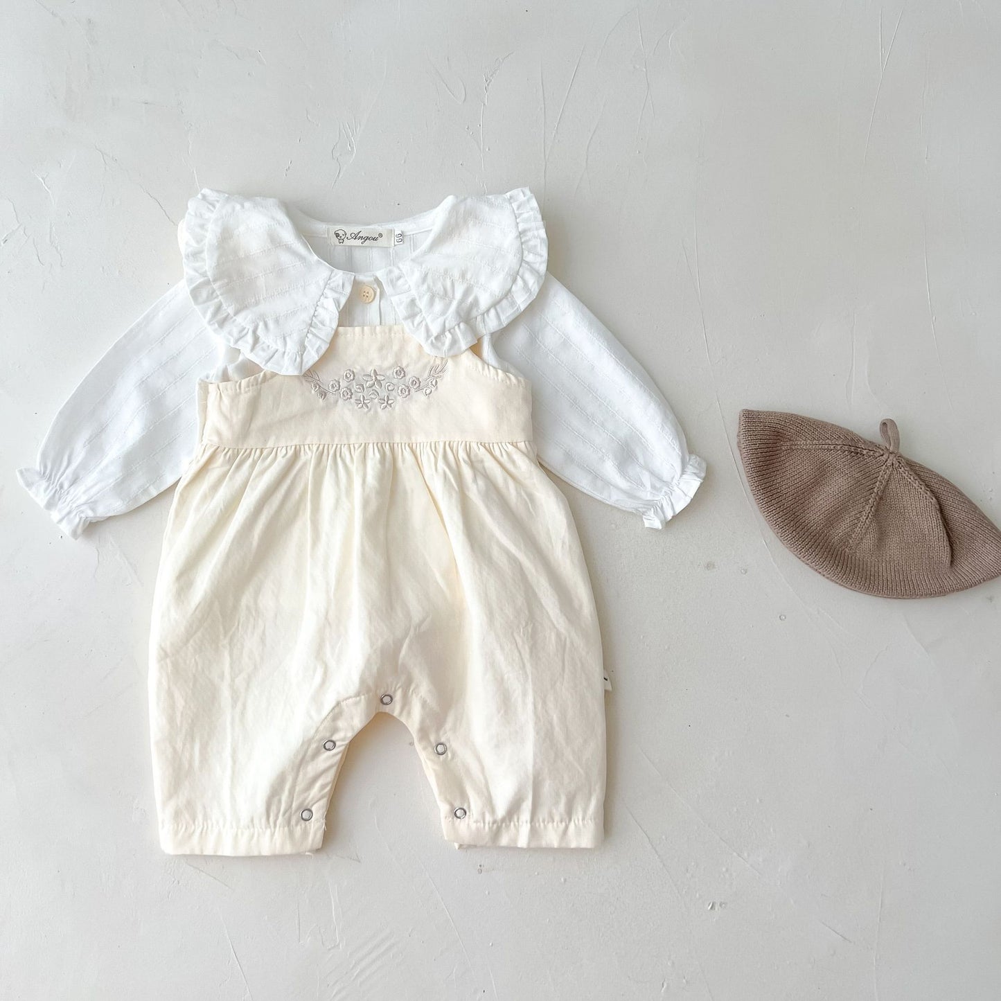 Baby Girl Cotton Suspender Romper
